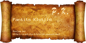 Pantits Klotild névjegykártya